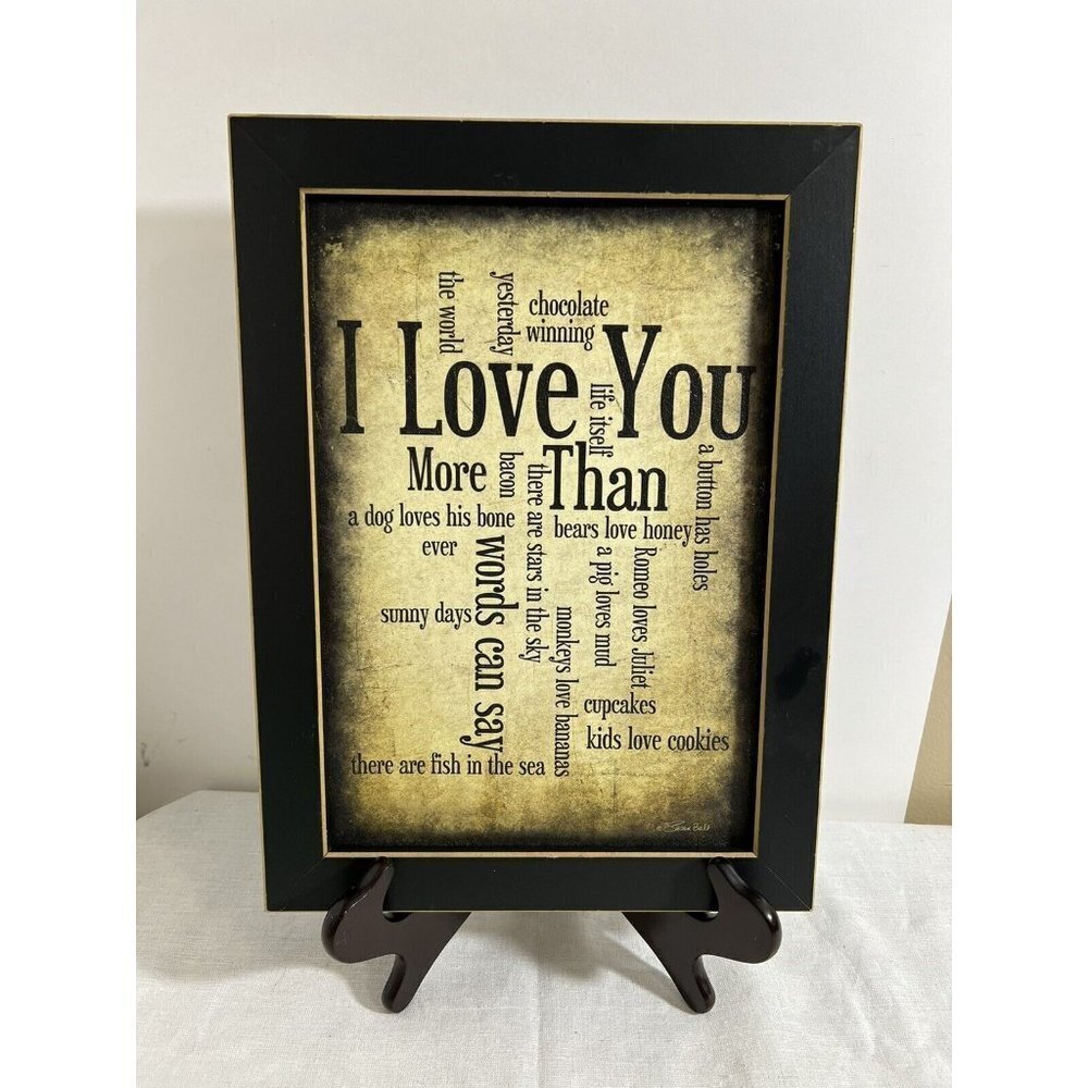 I Love You By Susan Ball, Printed Wall Art Black Frame, 14" x 10.5” Made In USA